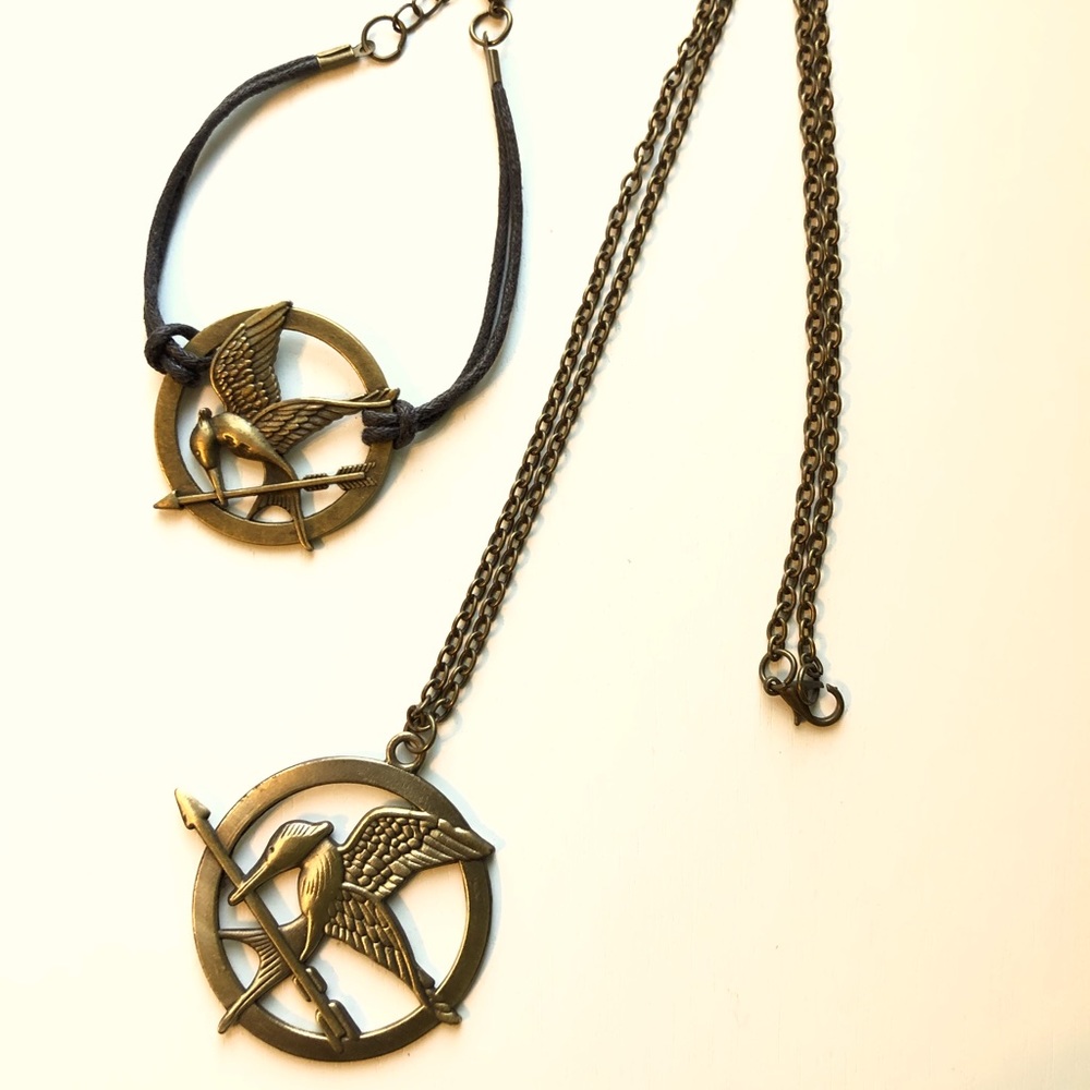 Mockingjay Necklace Bracelet Hunger Games Jewlry